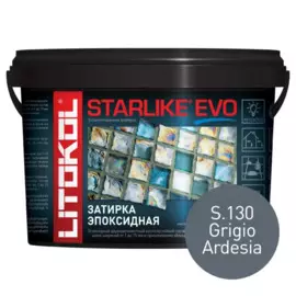 затирка эпоксидная litokol starlike evo, цвет серый s.130, 2,5 кг