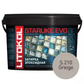 затирка эпоксидная litokol starlike evo, цвет серый s.210, 2,5 кг