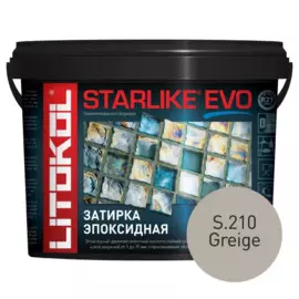затирка эпоксидная litokol starlike evo, цвет серый s.210, 5 кг