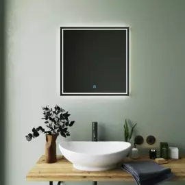 зеркало для ванной комнаты с подсветкой итана line 600х32х600, прямоугольное