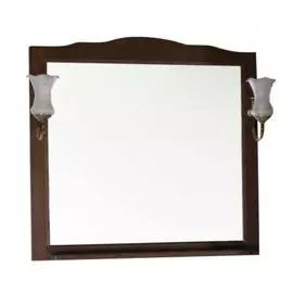 зеркало подвесное со светильниками asb-woodline римини антикварный орех 80 см (10180)