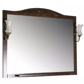 зеркало подвесное со светильниками asb-woodline салерно антикварный орех 105 см (9692)