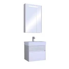 зеркало-шкаф акватон верди 60см белый/ясень фабрик со светильником 1a206902vdav0