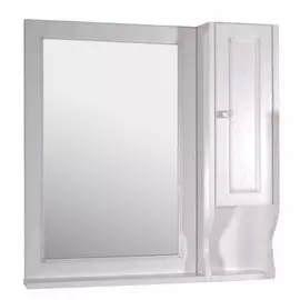 комплект мебели зеркало+шкаф подвесной asb-woodline гранда белый патина серебро 85 см (11483+11485)