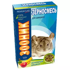 Зерносмесь для шиншилл Основной рацион Премиум Зооник 400гр*14 4016