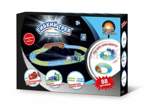 1 Toy Гибкий трек Ночной Экспресс (88 деталей)