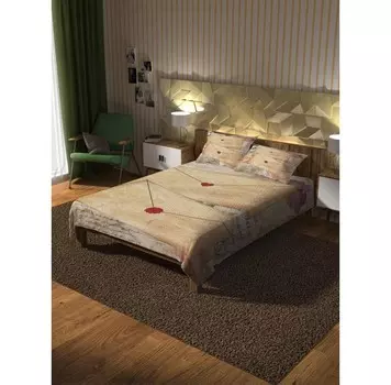 Ambesonne Покрывало стеганое Письмо счастья 235x220 и две наволочки 70х50