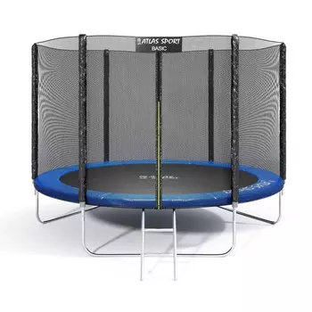 Atlas Sport Батут Basic с внешней сеткой и лестницей 312 см