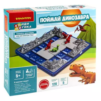Bondibon Игра настольная логическая БондиЛогика Поймай динозавра