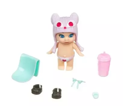 Bondibon Игровой набор OLY Кукла в бутылочке шапочке-ушанке с животным и аксессуарами ВВ3855