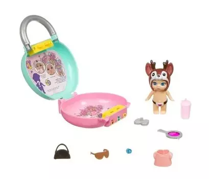 Bondibon Игровой набор OLY Кукла в чемоданчике на кодовом замке в шапочке с животным