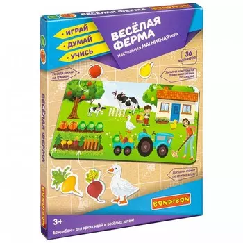 Bondibon Магнитная игра Весёлая ферма (36 магнитов)