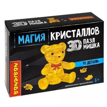 Bondibon Развивающие 3D Пазлы Магия кристаллов Мишка 41 деталь