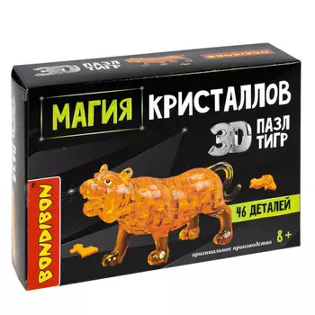 Bondibon Развивающие 3D Пазлы Магия кристаллов Тигр 46 деталей