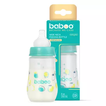 Бутылочка Baboo Антиколиковая с широким горлышком с 3 мес. 250 мл