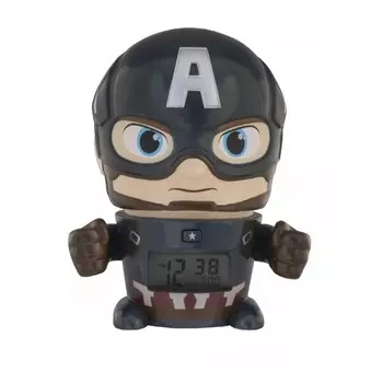 Часы Марвел (Marvel) Будильник BulbBotz минифигура Captain America Капитан Америка 14 см