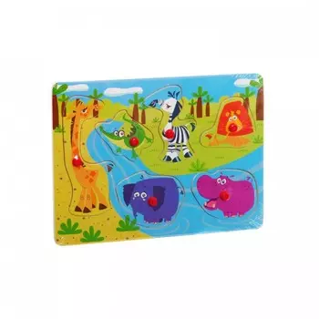 Деревянная игрушка Bondibon Рамка-вкладыш Дикие животные ВВ1093