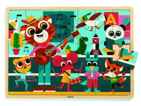 Деревянная игрушка Djeco Пазл-вкладка Музыка