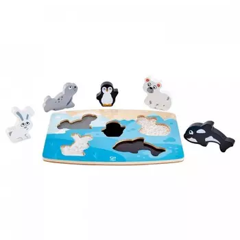 Деревянная игрушка Hape Тактильная головоломка Арктические животные