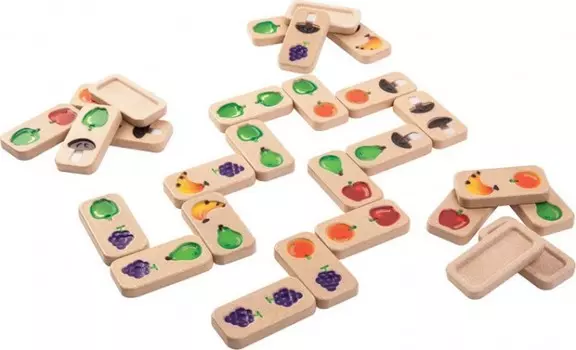 Деревянная игрушка Plan Toys Настольная игра Домино Фрукты и овощи