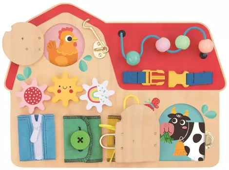 Деревянная игрушка Tooky Toy Бизиборд Ферма TH642