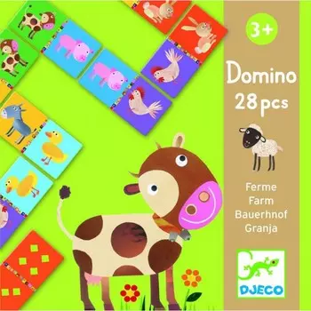 Djeco Детская настольная игра Домино Животные