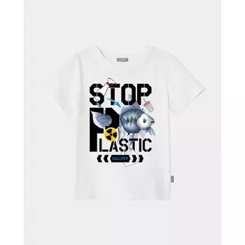 Gulliver Футболка для девочки Stop plastic