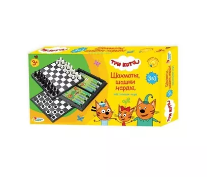 Играем вместе Шахматы магнитные Три кота 3в1 G049-H37025-R3