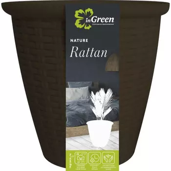 InGreen Кашпо с внутренним горшком Rattan 21 см