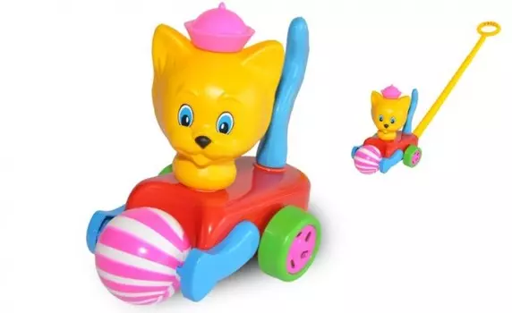 Каталка-игрушка POLtoys с мячиком Кот