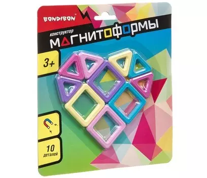 Конструктор Bondibon магнитный Магнитоформы (10 деталей)