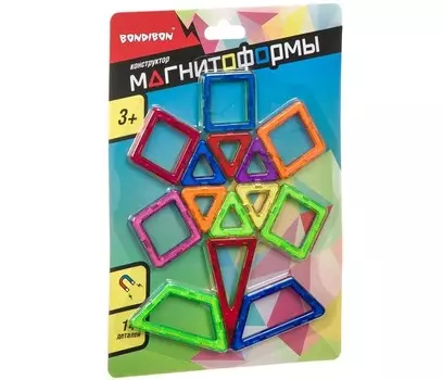 Конструктор Bondibon магнитный Магнитоформы (14 деталей)