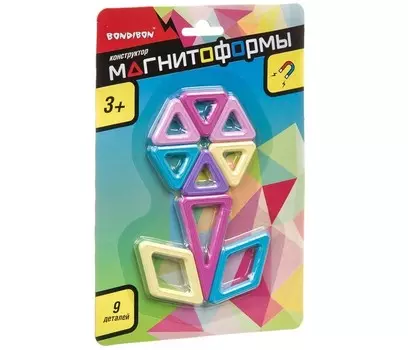 Конструктор Bondibon магнитный Магнитоформы (9 деталей)
