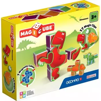 Конструктор Geomag магнитный MagiCube Динозавры (24 детали)