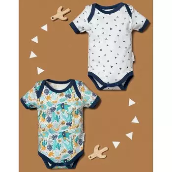 Little Fox Limited Collection Набор боди с коротким рукавом Занзибар, Треугольники 2 шт.
