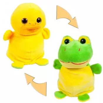 Мягкая игрушка ABtoys Перевертыши Лягушка-Утенок 16 см