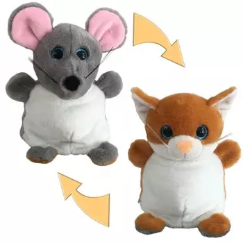 Мягкая игрушка ABtoys Перевертыши Мышка-Кошка 16 см