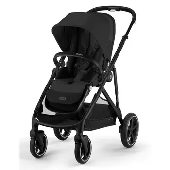 Прогулочная коляска Cybex Gazelle S BLK с корзиной и дождевиком на шасси Black Frame