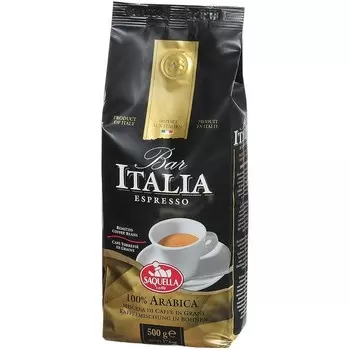 Saquella Кофе в зернах Bar Italia Espresso 100% Arabica 500 г