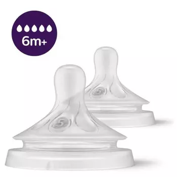 Соска Philips Avent силиконовая с быстрым потоком Natural Response с 6 мес. 2 шт. SCY965/02