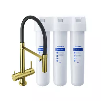 Аквафор Кристалл со смесителем Kanto-PVD-LG