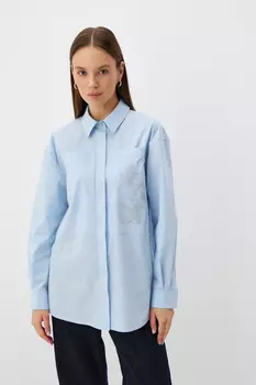 Блузка "Загадки Летнего сада" голубая