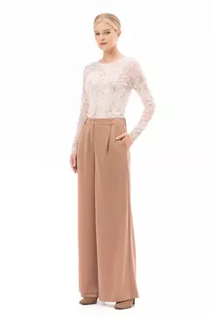Брюки широкие кофейные