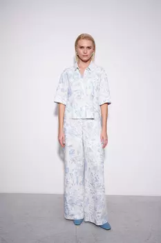 Брюки широкие "Льняной гербарий"