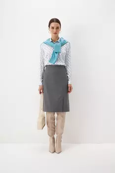 Юбка серая в полоску