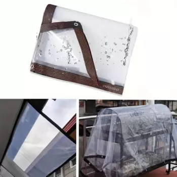 0.18mm Transparent PE Film Tarpaulin Garden Balcony Waterproof Patio Canopy Awnings Winter Plants Cover Greenhouse Film Tarp 4x5