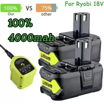 100% 4,0 Ач для RYOBI P108 18 В One + Plus аккумулятор 18 В литий-ионный электроинструмент P104 P107 RB18L50 RB18L20 P108