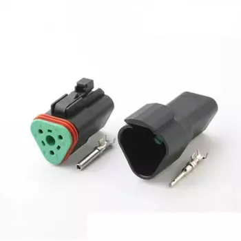 100 комплектов Авто 3pin пластиковая Водонепроницаемая проводка Мужской и Женский Разъем DT04-3P