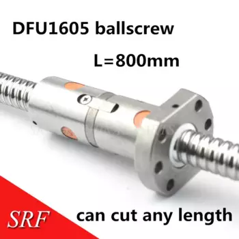 100% Новый 16 мм шариковый винт DFU1605 Прокатанный шариковый винт L = 800 мм + 1 шт. двойная шариковая гайка без конца обработанный для деталей с ЧПУ