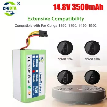 100% новый литий-ионный аккумулятор 14,8 в 3500 мАч для Cecotec Conga 1290 1390 1490 Аккумулятор для робота-пылесоса аккумулятор Gutrend Echo 1590